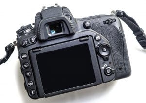 Photo camera isolated on white background