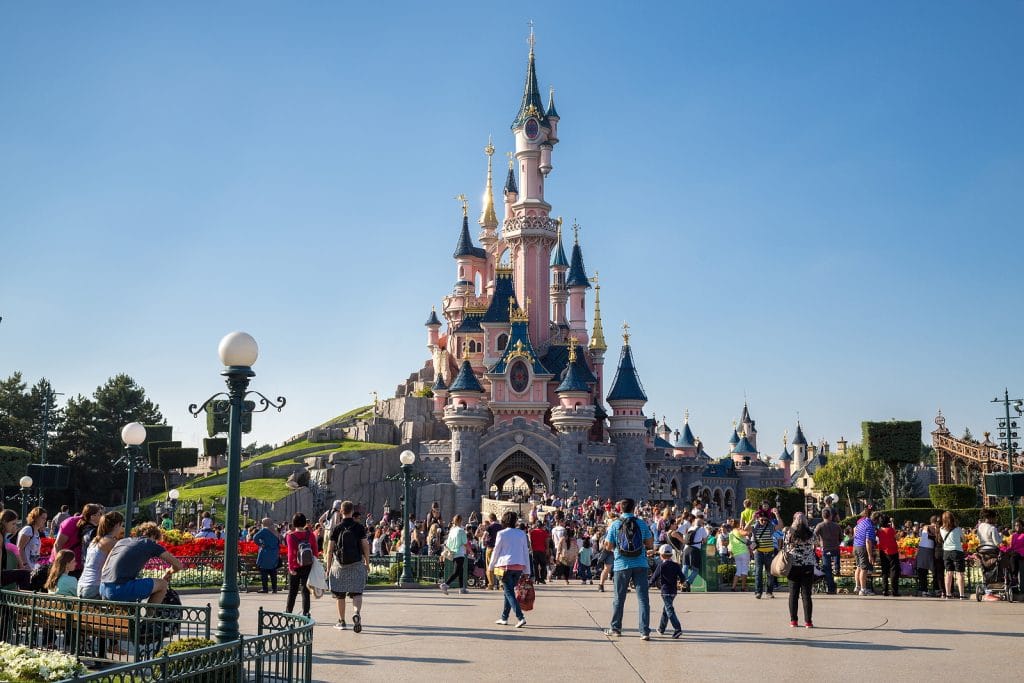 Beautiful famous castle in Disneyland
