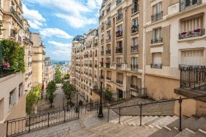 The stairs of the Rue Foyatier in montmartre