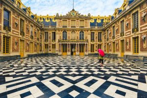 Marble Court and facades of the first Chateau in Palace of Versailles