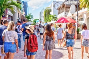 Famous Playa Del Carmen 5Th Avenue Tourist District At Mayan Riv