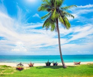 beach and fishing boats, koh Lanta, Thailand