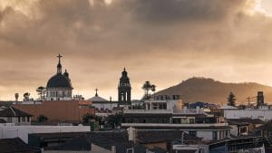 Cityscape San Cristobal de La Laguna at beautiful sunset. Tenerife, Canary Islands, Spain.