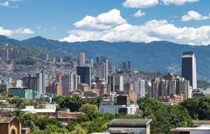 Medellin, Antioquia. Colombia - September 17, 2021 - Panoramic of the city. It is a municipality of Colombia, capital of the department of Antioquia.