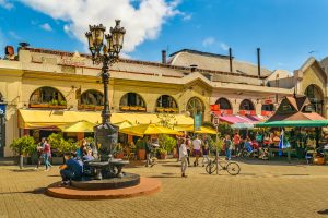 MONTEVIDEO, URUGUAY, APRIL - 2018 - Crafts and antiquities at traditional stand market in ciudad vieja district in Montevideo city, Uruguay