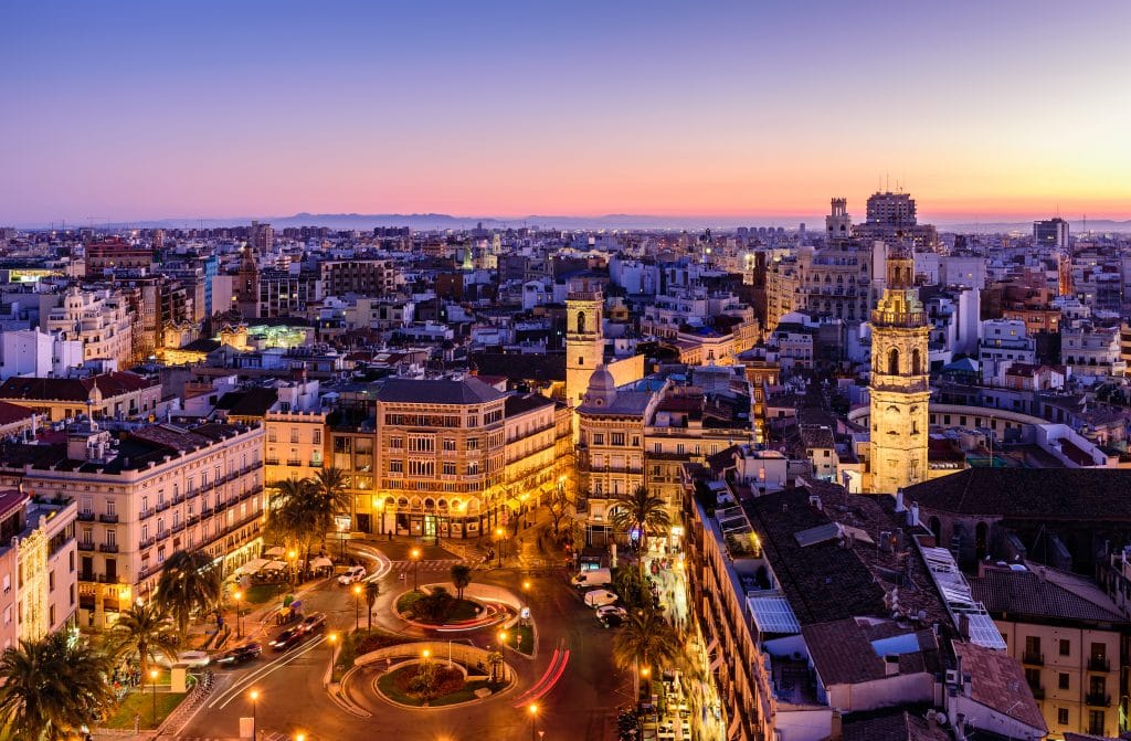 Valencia, Spain - January 4, 2020: Sightseeing Of Spain. Aerial