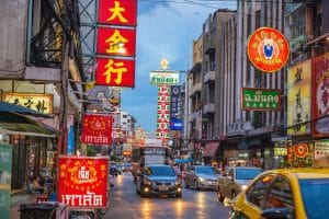Bangkok/Thailand - 18 June 2020 : Unacquainted Thai People or Tourist in Bangkok China Town Thailand,China Town bangkok The famous Street Food in thailand