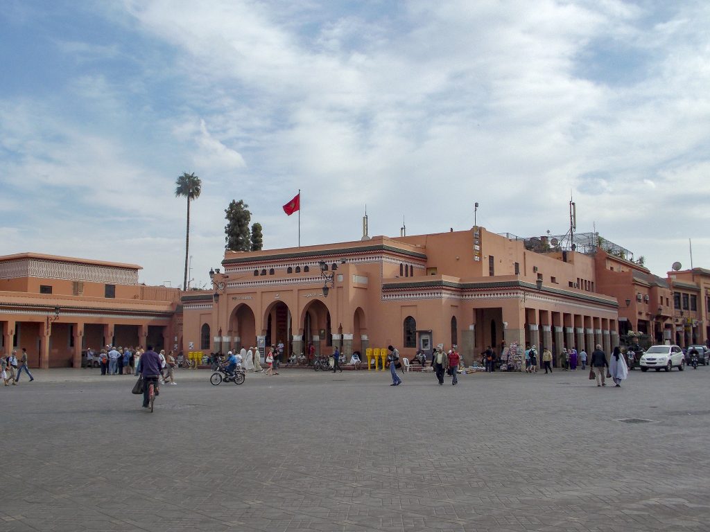 Marrakesh, Morocco - oct 21, 2012 - Jemaa el-Fnaa is a square and market place in Marrakesh's medina quarter (old city). It remains the main square of Marrakesh, used by locals and tourists.