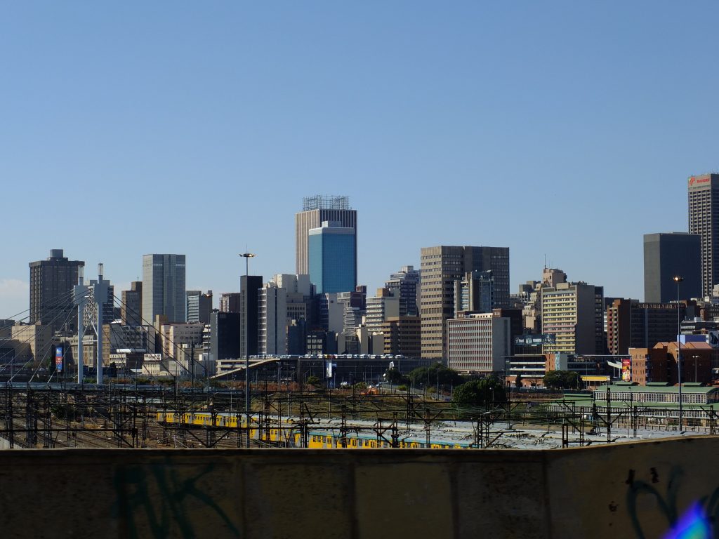 Johannesburg, South Africa - 28 Apr 2012: The view on the center of Johannesburg, South Africa