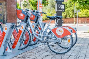 Marrakech, Morocco - June 5, 2018: Medina Bike for rent in Marrakech.