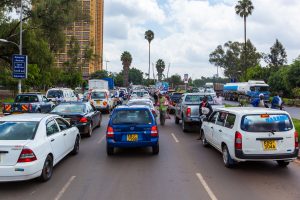 Nairobi, KENYA December 31, 2012: Cars on the streets of Nairobi on 31 December 2012 in Nairobi, Kenya