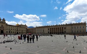 The main square (Plaza Bolivar) of Colombia s capital city Bogota. photo take on Bogota, Colombia 02-02-2022