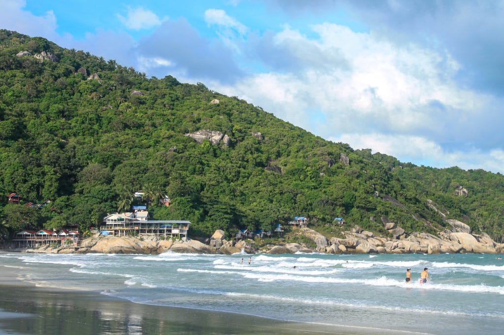 View of Haad Rin Beach before the full moon party on the island of Ko Pha-ngan, Thailand