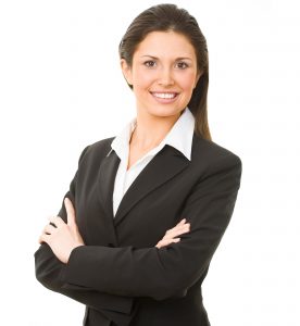 Business woman folding her arms