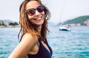 Beautiful Woman Portrait. Beauty Woman Portrait In Vacation. Bea