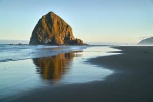 Haystack Rock Cannon Beach Sunrise. Sunrise At Haystack Rock In