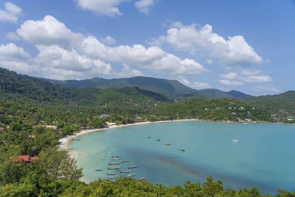 Beautiful Tropical Sand Beach And Blue Sea Water With Coconut