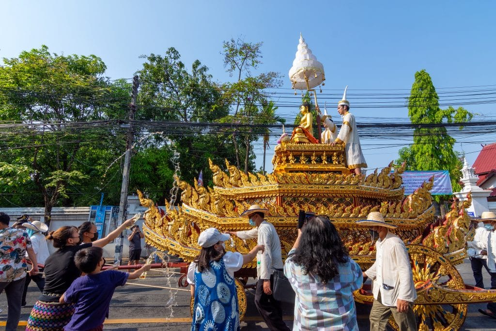 The Traditional Bathing Of The Buddha Phra Singh Parade
