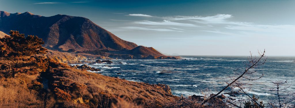 Big sur coast in California, United States of America. Panoramic image.