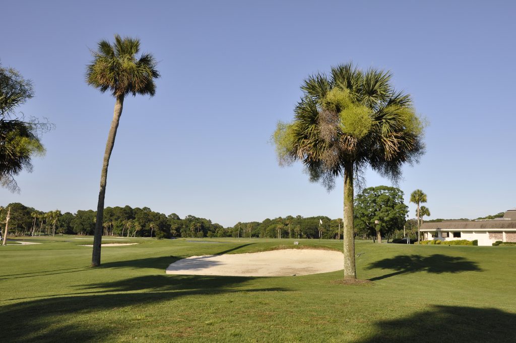A golf course in the late afternoon on Hilton Head Island in South Carolina