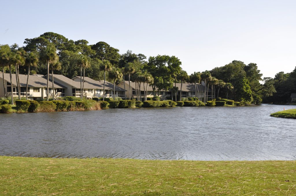 Residential homes by the water in Sea Pines on Hilton Head Island in South Carolina.
