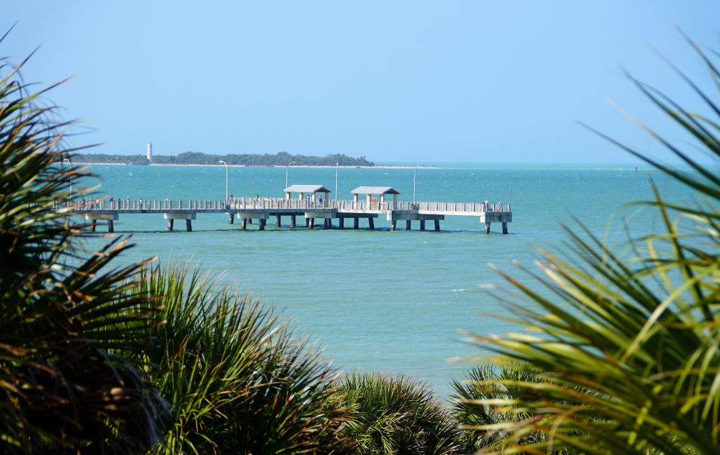 The view of the fishing pier near Fort Desoto Park, St Petersburg, Florida, U.S