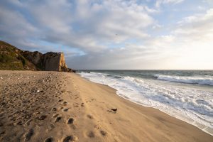 Afternoon view of scenic Westward Beach