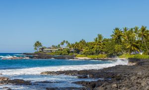 Scenic Alula Beach And Aiopio Fish Trap In Kailua Kona, Big Isla