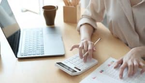 Business woman accountant making working audit