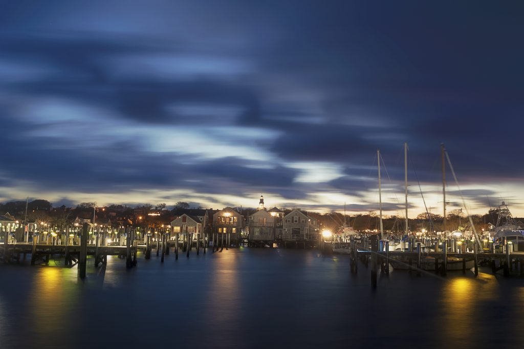 Harbor Houses quiet and calm Dusk in Nantucket Island
